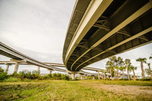 Elevated highway road and pillars — Stock Photo, Image