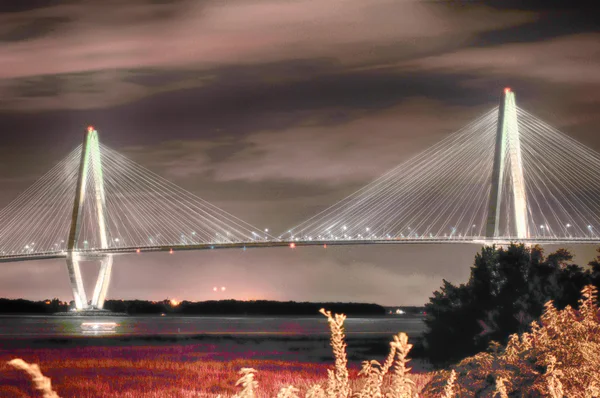 Le pont Arthur Ravenel Jr., qui relie Charleston au mont — Photo