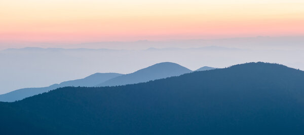 Nice sunset over mountains or north carolina