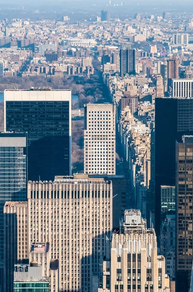 New york manhattan midtown luchtfoto panorama uitzicht op de stad met skyscr — Stockfoto