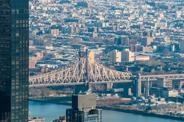 New york manhattan midtown luchtfoto panorama uitzicht op de stad met skyscr — Stockfoto