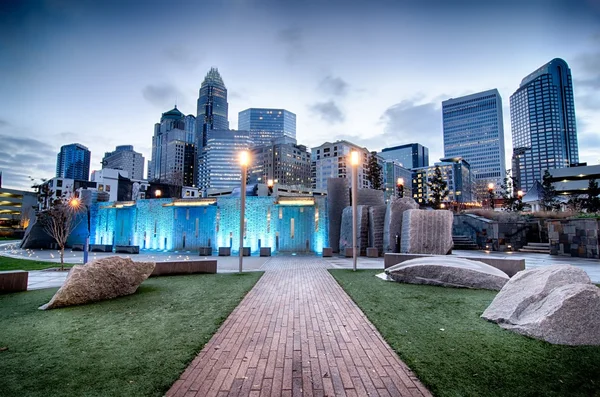 Nya Romare Bearden park i uptown Charlotte North Carolina earl — Stockfoto