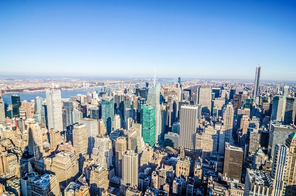 New york city manhattan skyline aerial