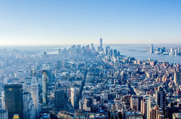 New york city manhattan skyline aerial