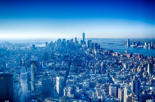 New York City Manhattan skyline antenne — Stockfoto