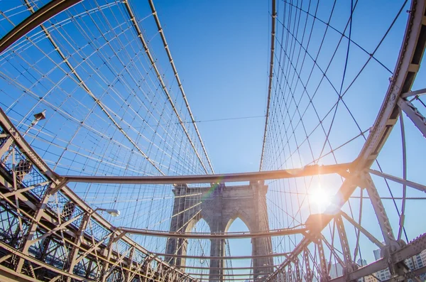Most Brookliński i panorama Manhattanu w Nowym Jorku — Zdjęcie stockowe