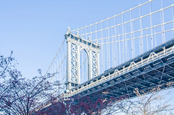 New York Şehri Manhattan Köprüsü ve Ufuk Çizgisi — Stok fotoğraf