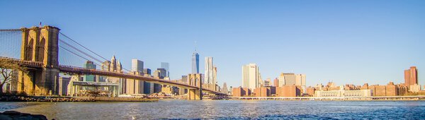 Brooklyn bridge and new york city manhattan skyline