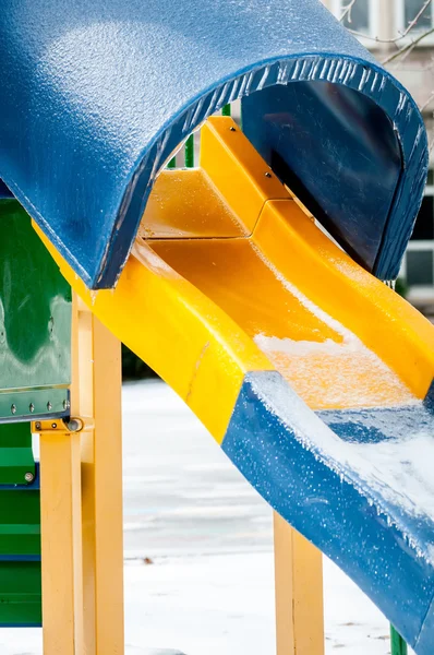 Snow and ice covered playground — Stock Photo, Image
