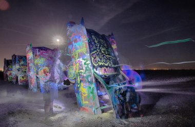 Amarillo, Texas - Nisan 2015: Ünlü sanat yükleme Cadillac R