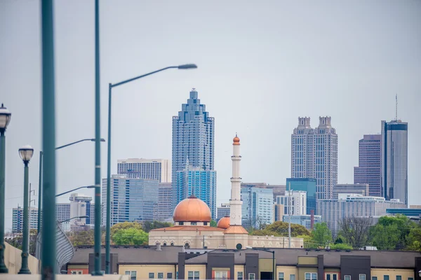 De skyline van de stad van Atlanta georgia op bewolkte dag — Stockfoto