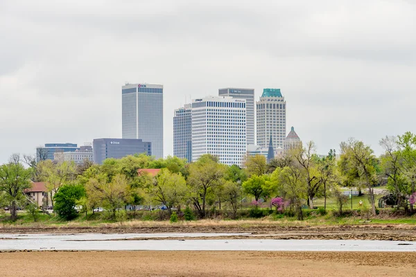 April 2015 - Stormy weather over Tulsa oklahoma Skyline — Stock Photo, Image