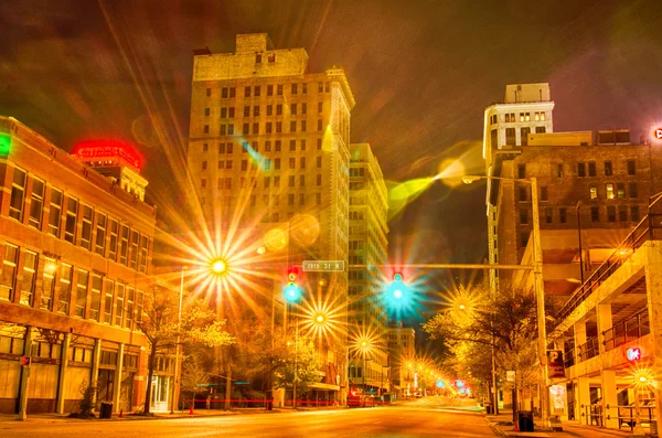 Panoramę wieczorem alabama Birmingham — Zdjęcie stockowe