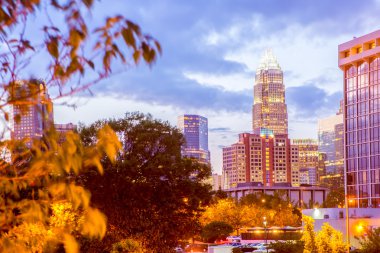 Şehir merkezinde Charlotte North Carolina Skyline