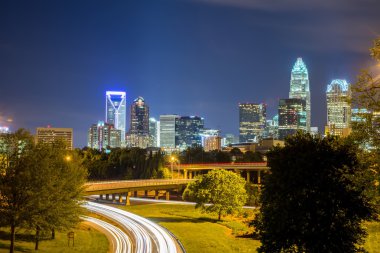 Şehir merkezinde Charlotte North Carolina Skyline