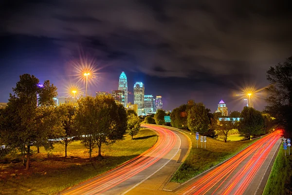 Centrum miasta Charlotte North Carolina panoramę — Zdjęcie stockowe