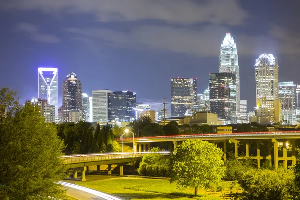 Centrum miasta Charlotte North Carolina panoramę — Zdjęcie stockowe