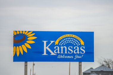 welcome to kansas state road  sign clipart