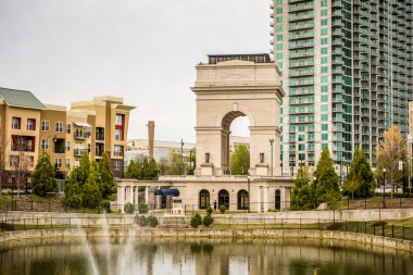 Millennium Gate triumphal arch at Atlantic Station in Midtown At clipart