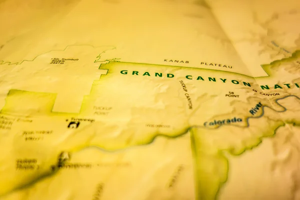 Carte vintage du parc national du Grand Canyon et ses environs — Photo