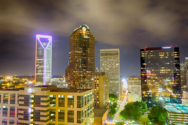 Scene di vista notturna intorno a Charlotte North Carolina — Foto Stock