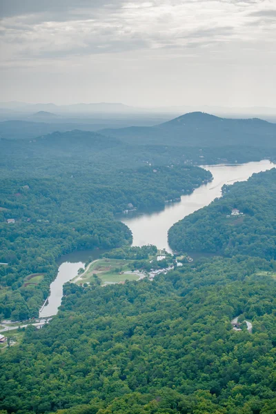 Chimney rock en Amerikaanse vlag — Stockfoto