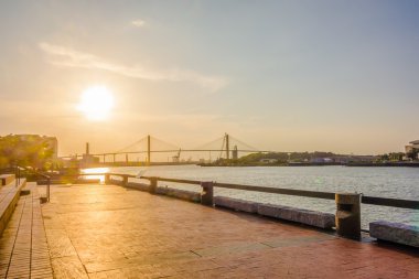 Savannah georgia nehir sokak sahne