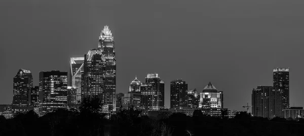 Charlotte north carolina skyline w nocy — Zdjęcie stockowe
