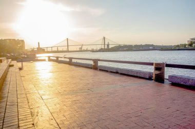 Savannah georgia nehir sokak sahne