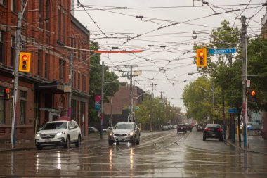 Toronto 'da sokak manzarası şehir merkezi, Ontario, Kanada