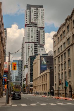 Toronto 'da sokak manzarası şehir merkezi, Ontario, Kanada