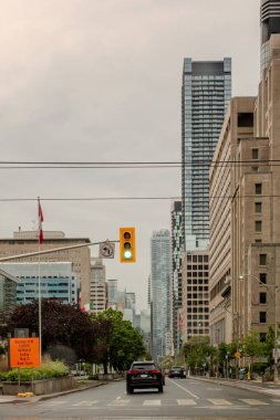 Toronto 'da sokak manzarası şehir merkezi, Ontario, Kanada