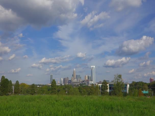 Horizonte de Charlotte City en Carolina del Norte — Vídeos de Stock