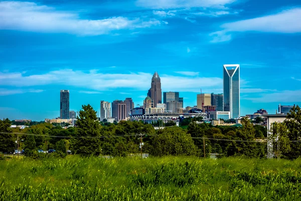 Charlotte north carolina stadens silhuett — Stockfoto