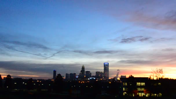 Charlotte city skyline in north carolina — Stock Video