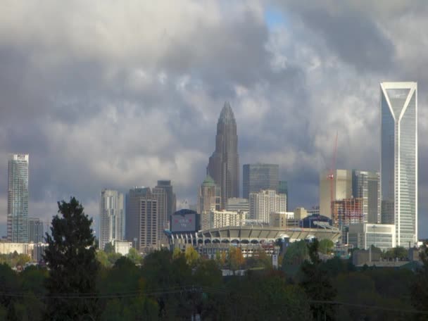 Charlotte city skyline in north carolina — Stock Video