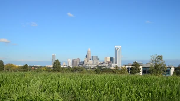 Charlotte city skyline im norden carolina — Stockvideo