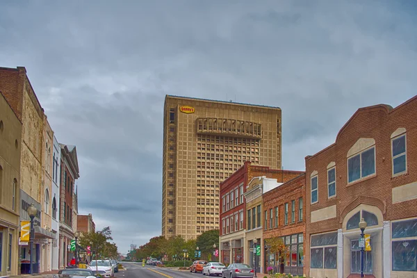 Spartanburg sud carolina ville skyline et centre-ville environnant — Photo