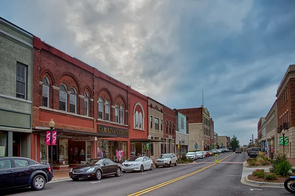 Spartanburg Güney carolina şehir manzarası ve şehir merkezi çevreleyen — Stok fotoğraf