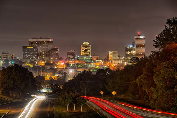 Nächtliche Langzeitbelichtung in der Nähe von Columbia South Carolina — Stockfoto