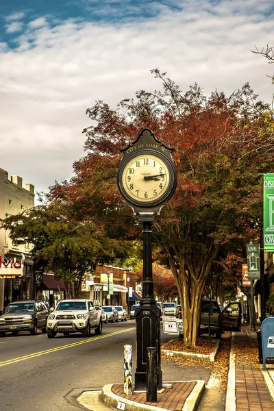 Stagione autunnale nel centro di rosa bianca città york suth carolina — Foto Stock