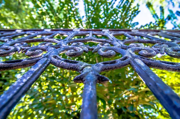 クラシックなデザインの黒美しい緑 ga で鉄の門を鍛造 — ストック写真
