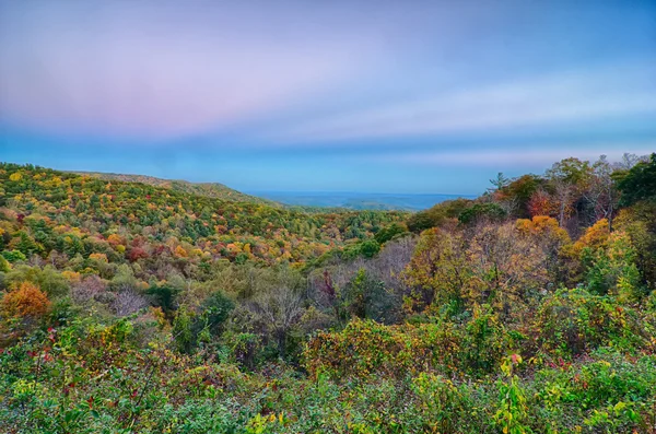 Escénico Blue Ridge Parkway Apalaches Montañas Humeantes otoño La — Foto de Stock