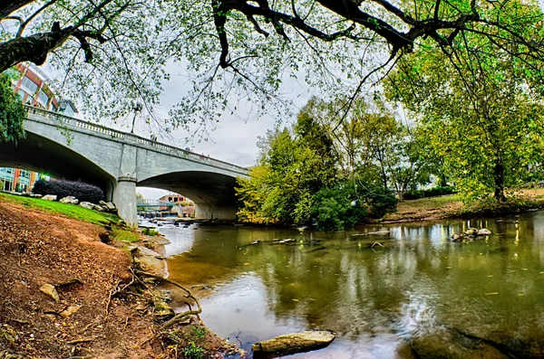 Downtown of greenville south carolina around falls park — Stock Photo, Image