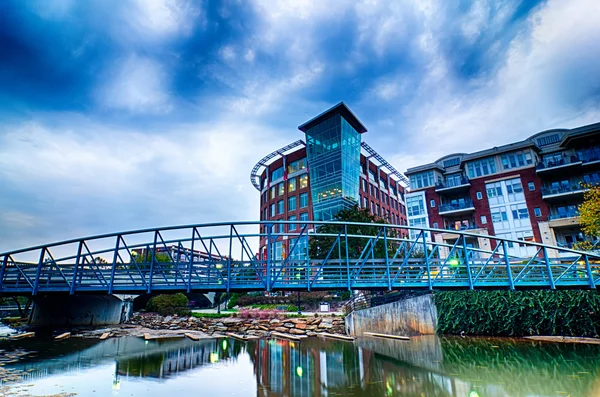 Downtown greenville south Carolina runt falls park — Stockfoto