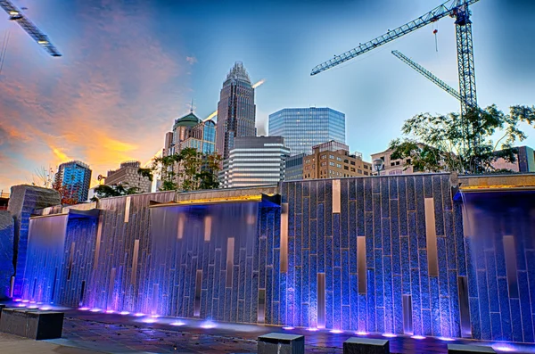 Charlotte North Carolina amanecer temprano en la mañana — Foto de Stock