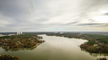 aerialview over lake wylie south carolina clipart