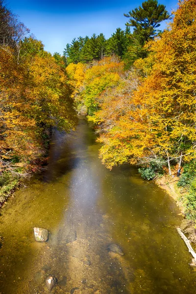 Blue ridge dağlarının vadileri akan linnville Nehri — Stok fotoğraf