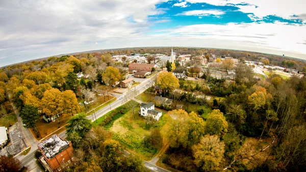 Luftaufnahme über der weißen Rose Stadt York soth carolina — Stockfoto