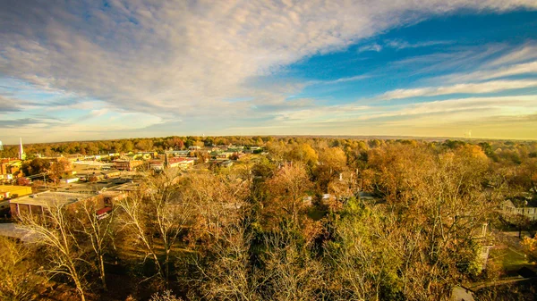 Letecký pohled na bílé růžové město york Söth Karolína — Stock fotografie